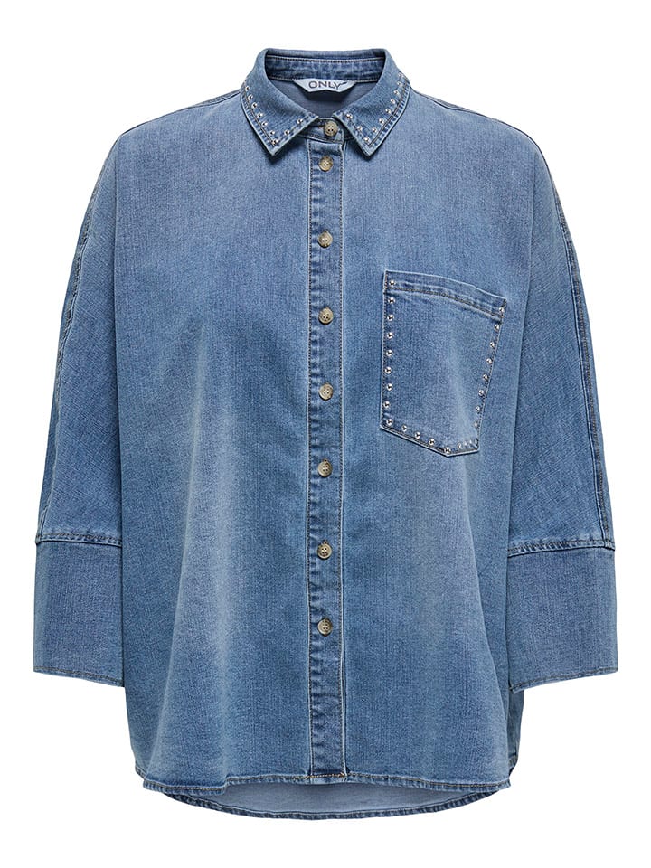 ONLY Jeanshemd in Blau günstig kaufen