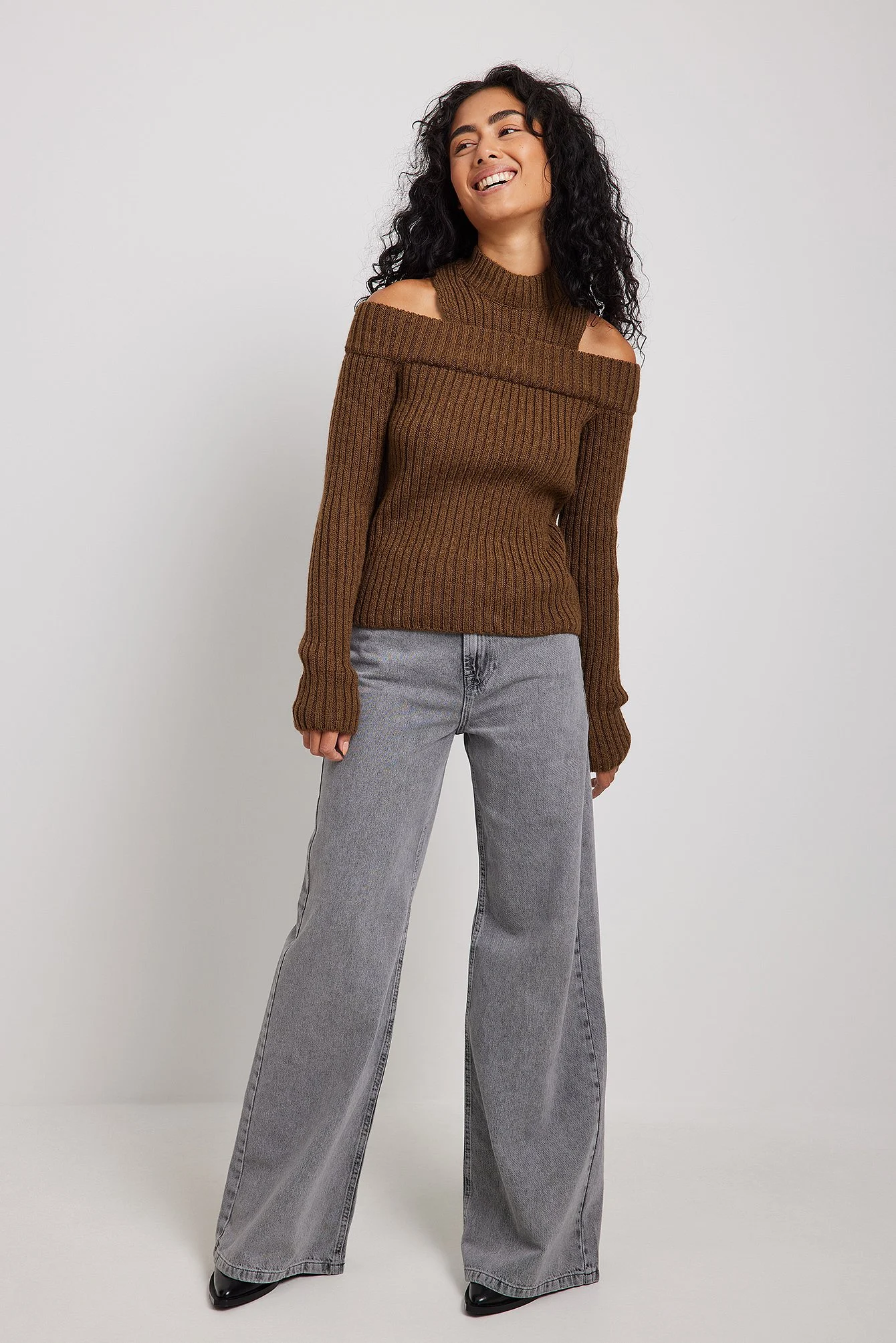 Gerippter Strickpullover Two-In-One