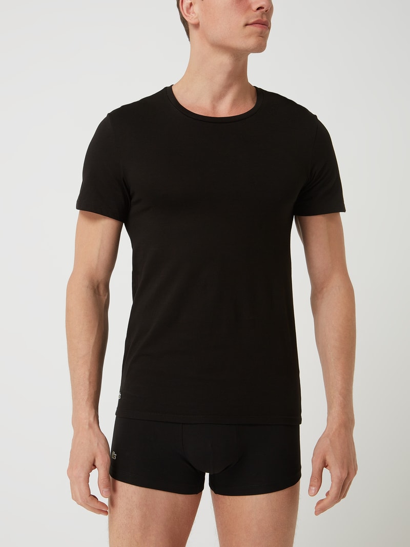 Slim Fit T-Shirt aus Baumwolle im 3er-Pack in schwarz