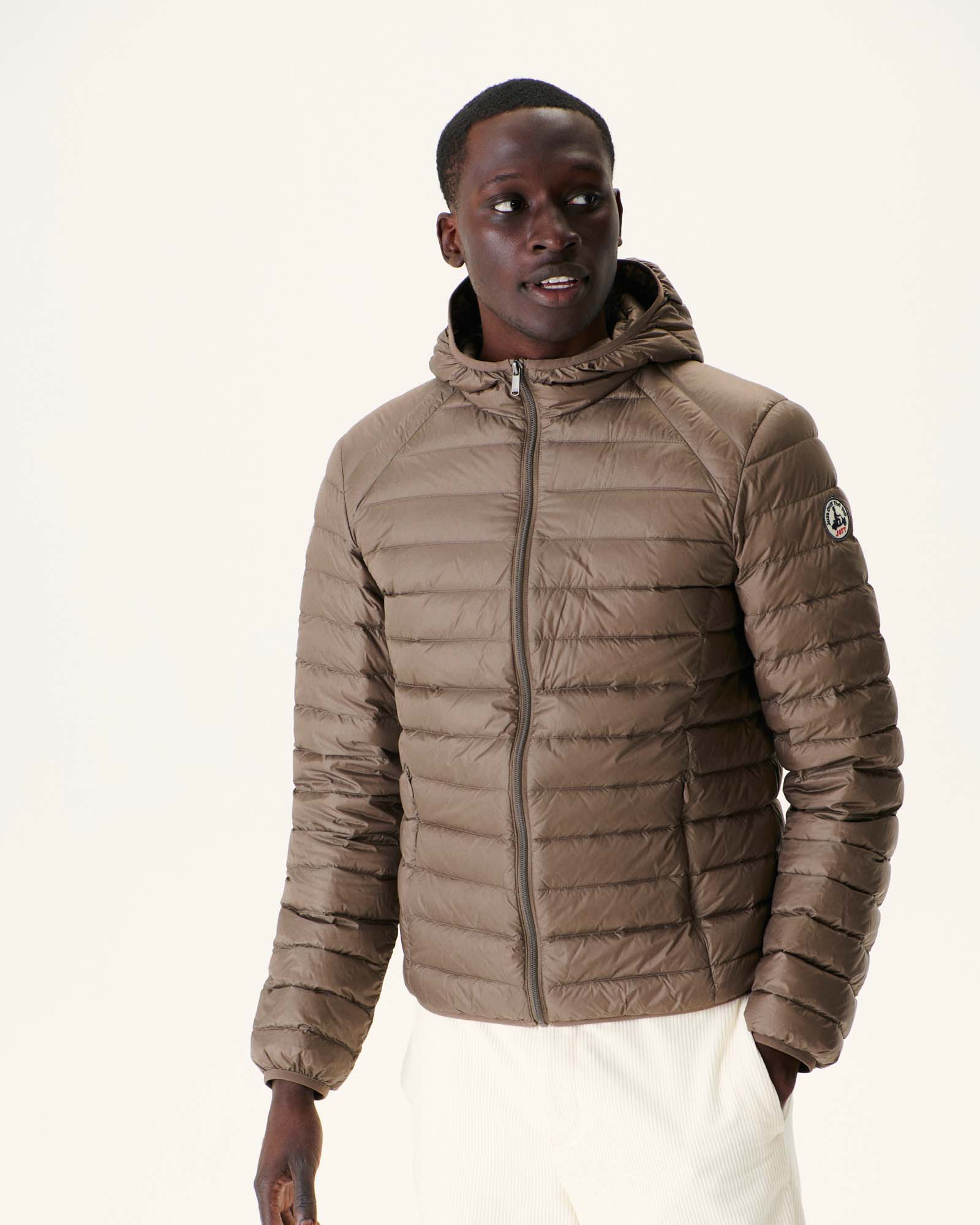 Doudoune légère à capuche Taupe Nico