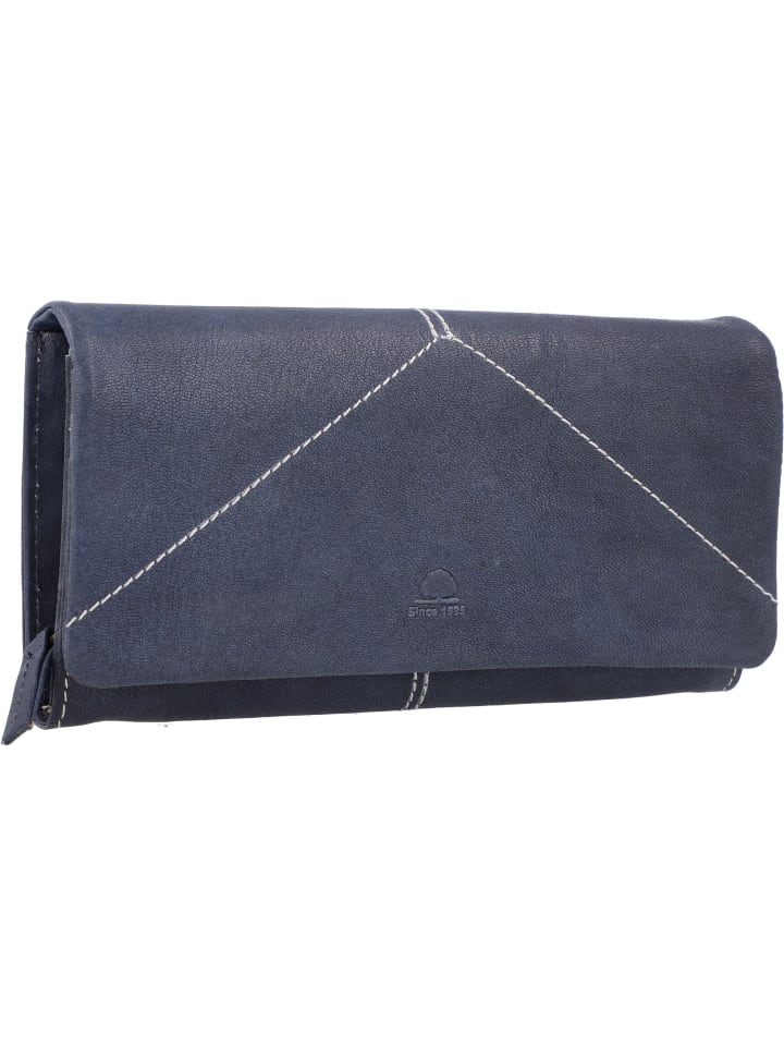Greenburry Tumble Nappa Geldbörse Leder 19 cm in navy blue günstig kaufen onesize