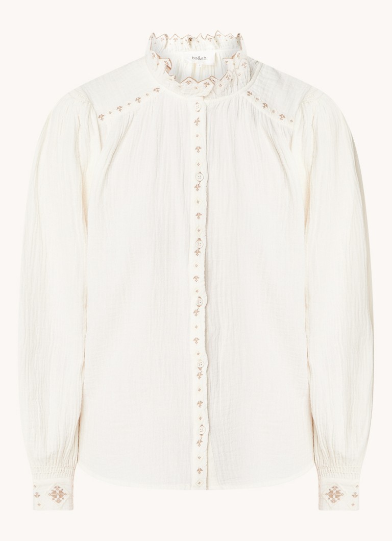 ba&sh Cara blouse with embroidery and balloon sleeve