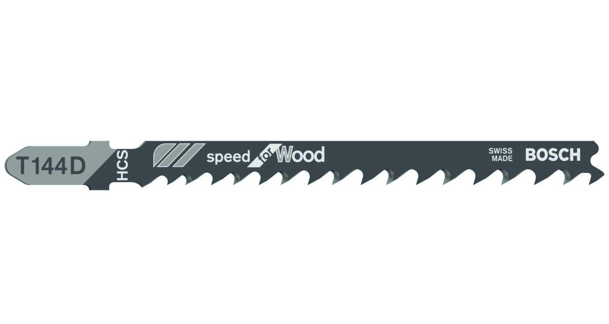 Bosch Blue Zubehör 2608630040 T144D Stichsägeblätter T-Schaft (5 Stück)