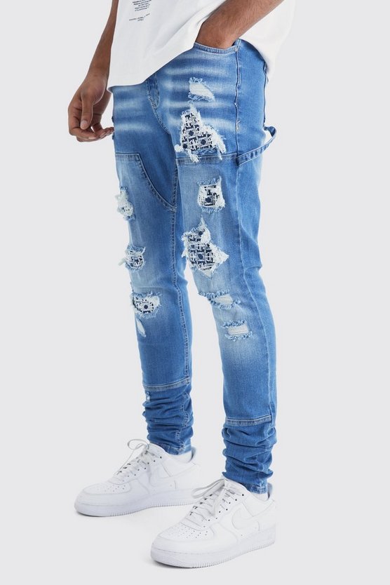 Tall Skinny Stretch Jeans mit Rissen