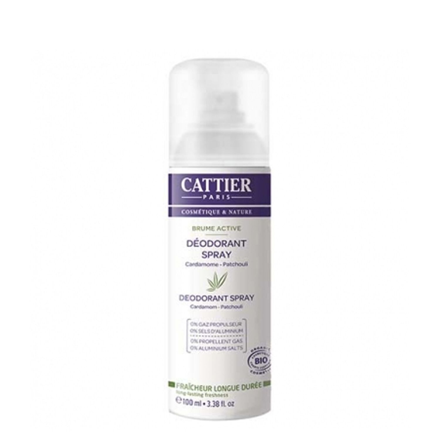 Cattier Brume Active Déodorant Cardamom & Patchouli Spray 100 ml