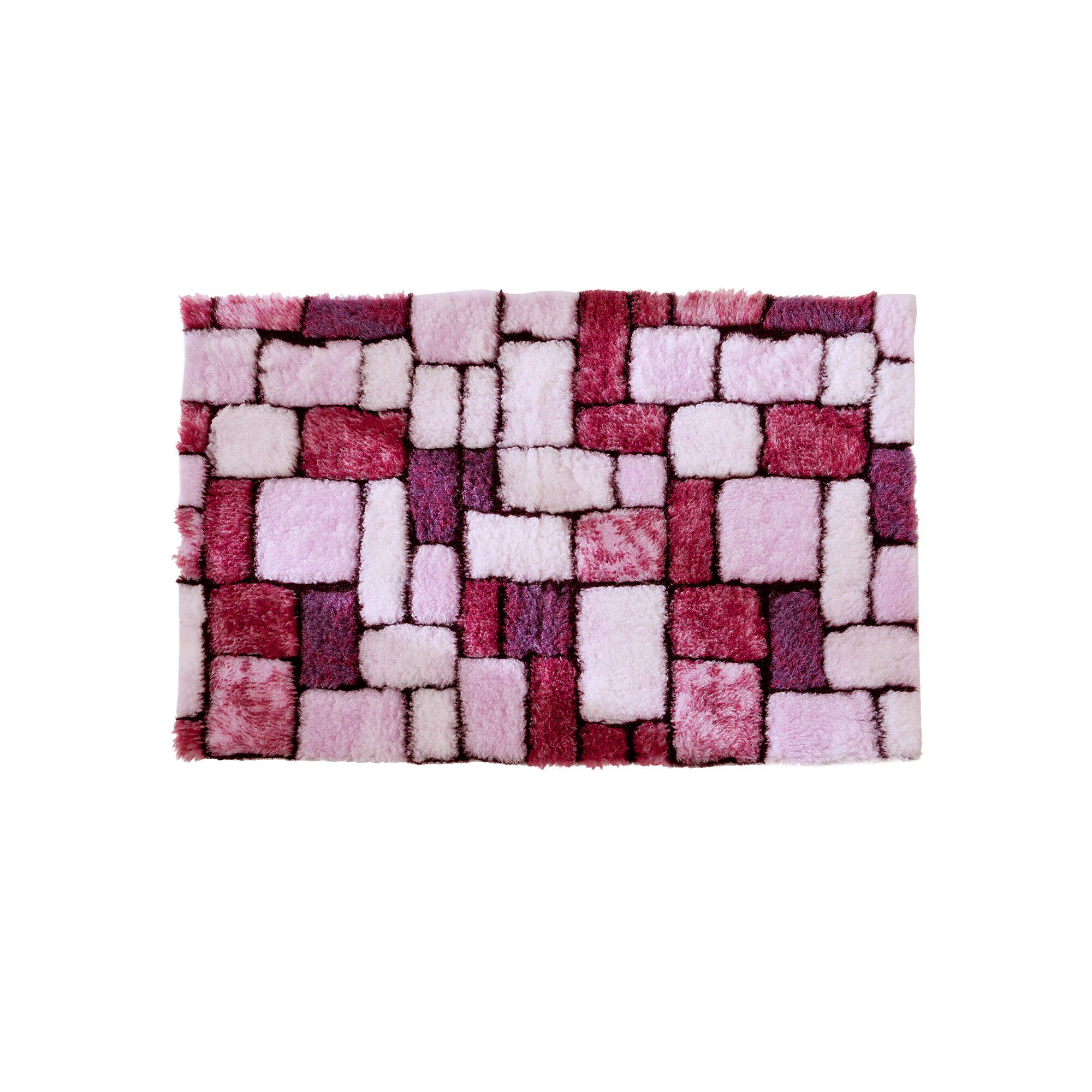 Tapis de bain mosaïque toucher peluche