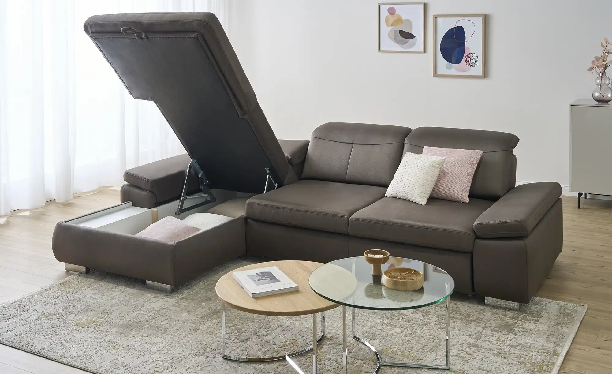 Kollektion Kraft Ecksofa aus Mikrofaser Kathrin