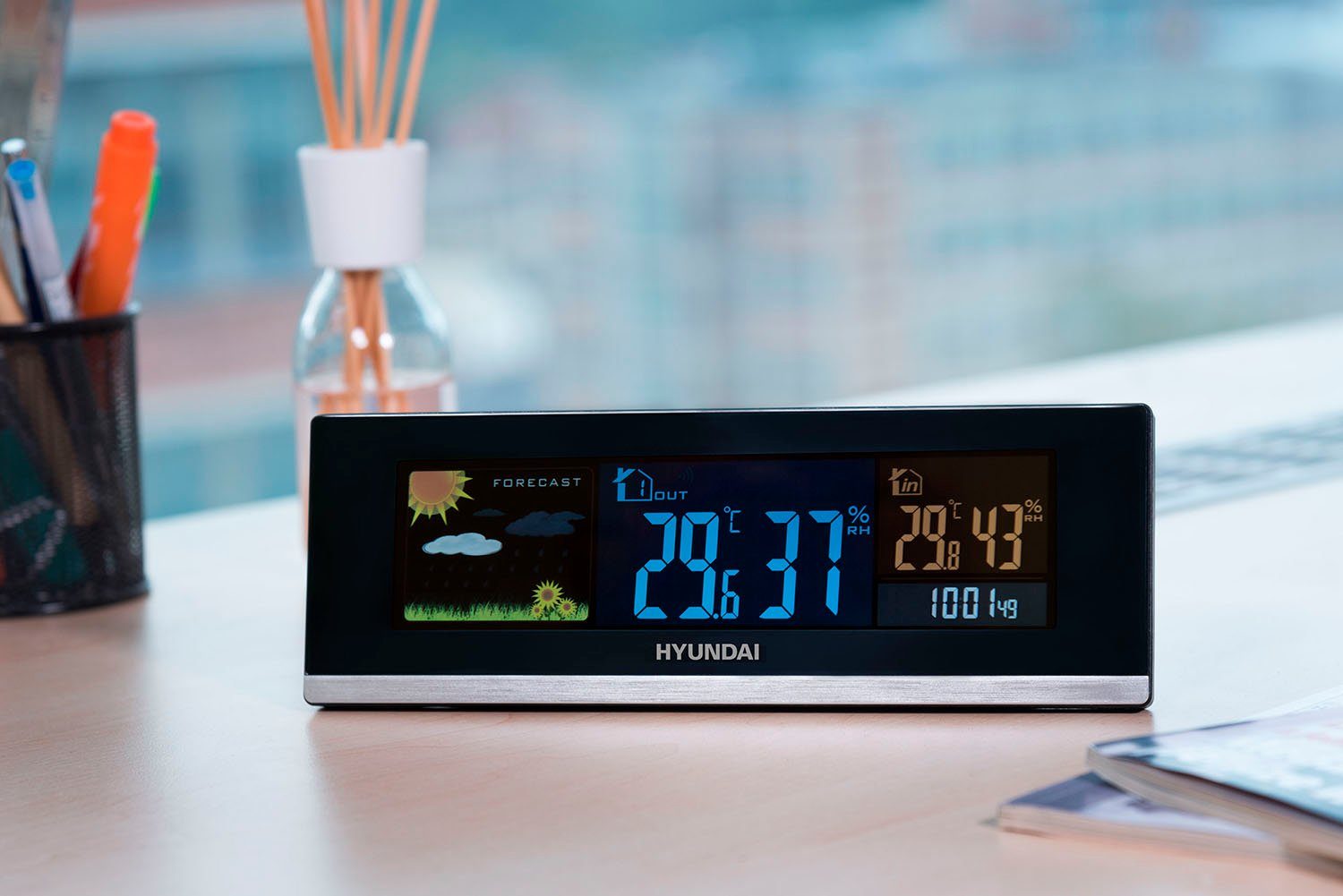 Hyundai Hyundai WS 2468 Wetterstation (mit Außensensor, farbiges Display)