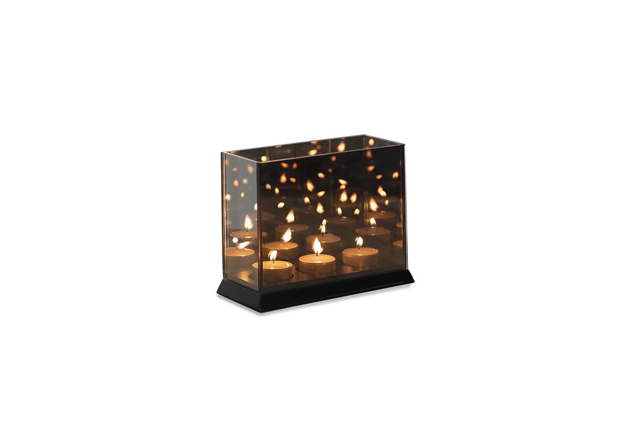 Lifa Living Kerzenleuchter Spiegel Glas Schwarz