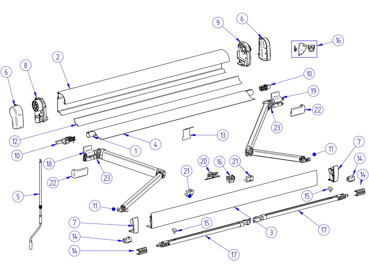 Thule Omnistor Set Endkappen Kassette 4900