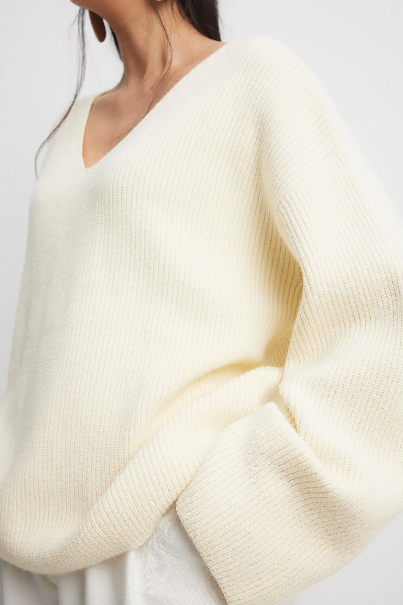 V-Ausschnitt Strickpullover