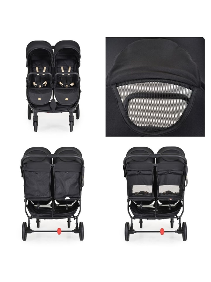 Cangaroo Zwillingskinderwagen 2Gether in schwarz günstig kaufen onesize