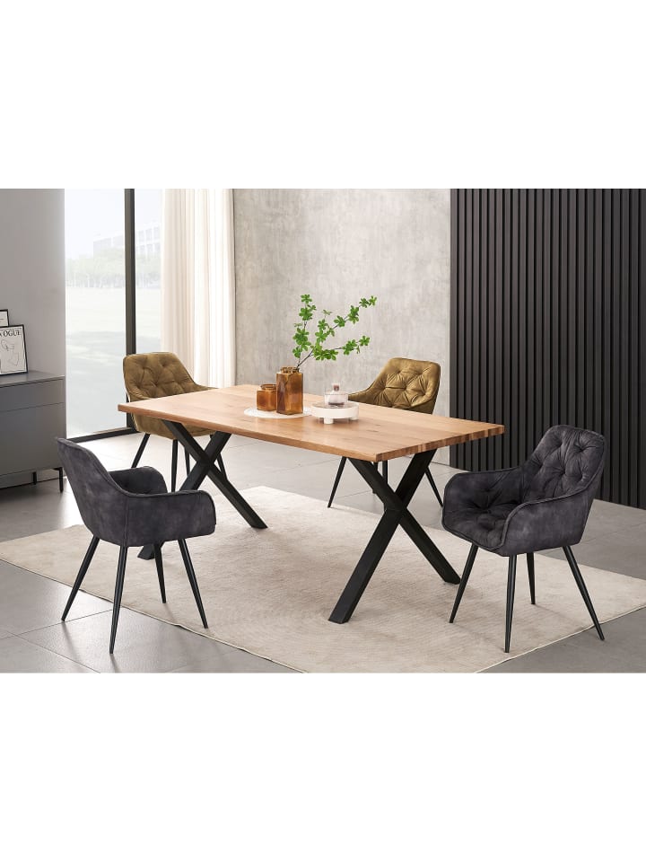 B&D Home 2er-Set: Esszimmerstuhl DIETER in Anthrazit - (B)56 x (H)84 x (T)61 cm günstig kaufen onesize