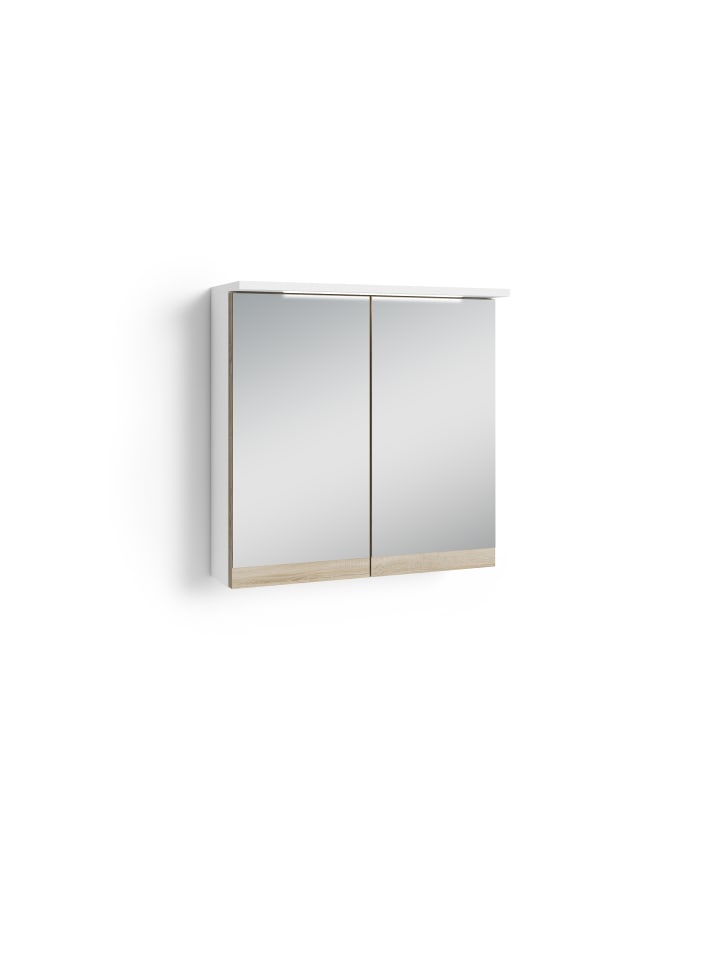 byLiving Spiegelschrank MARINO in Schneeweiß / Eiche - (B) 60 x (H) 60 x (T) 20 cm günstig kaufen onesize