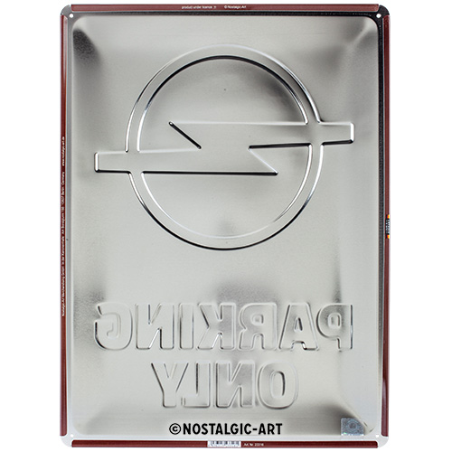 Nostalgic Art Retro Blechschild 30x40cm, Motiv "Opel - Parking Only", 1 Stück - ATU