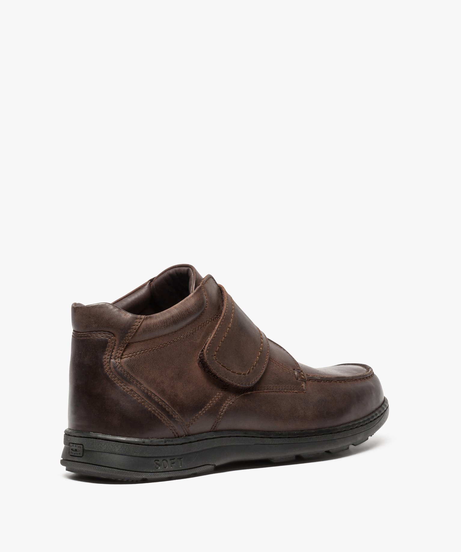 Boots homme confort en cuir fermeture scratch | GEMO