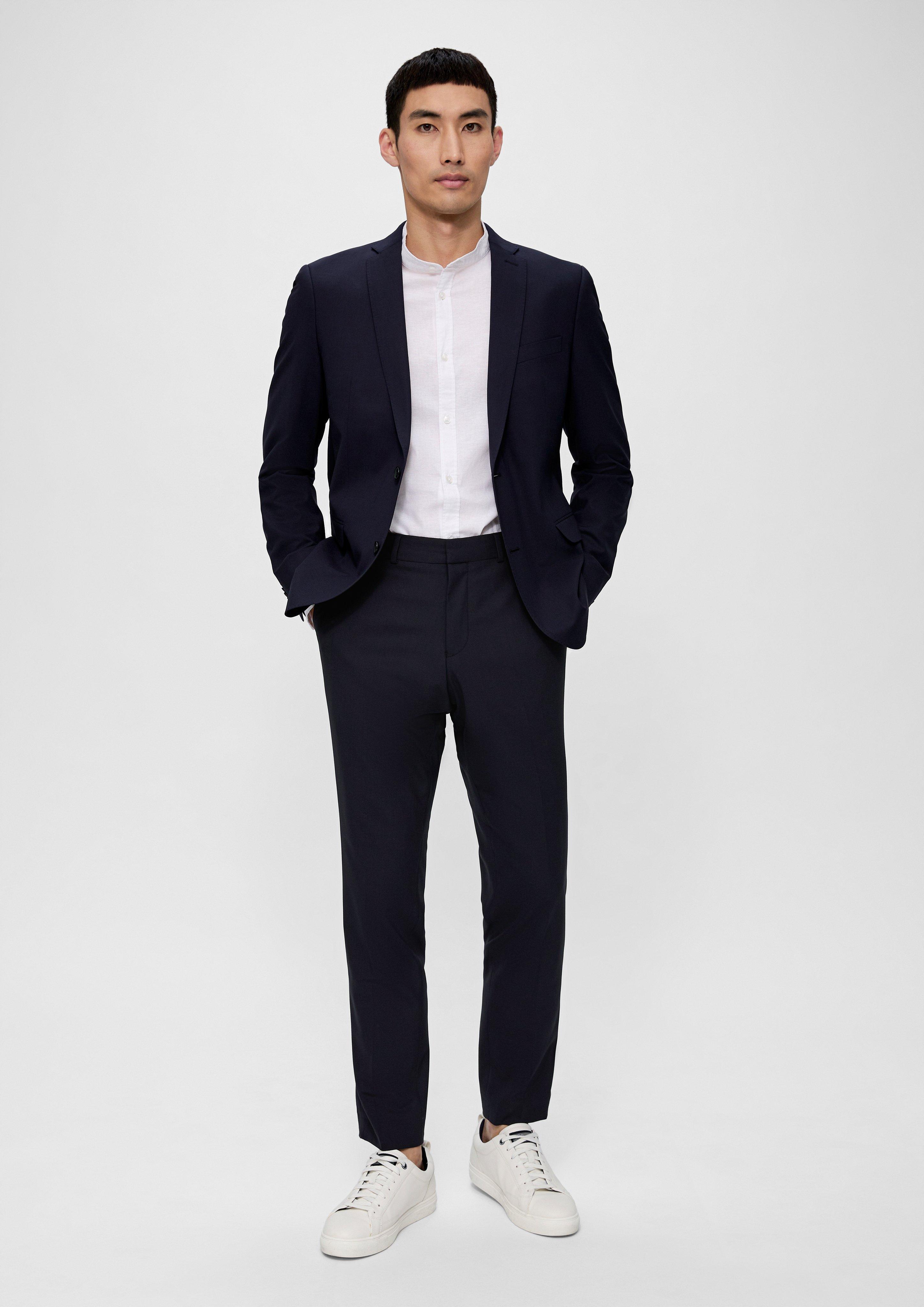 Slim: Elastische Anzughose in Wollmix  2134203-5952
