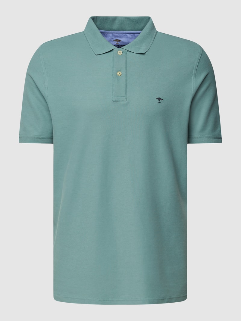 Poloshirt mit Logo-Stitching in schilf