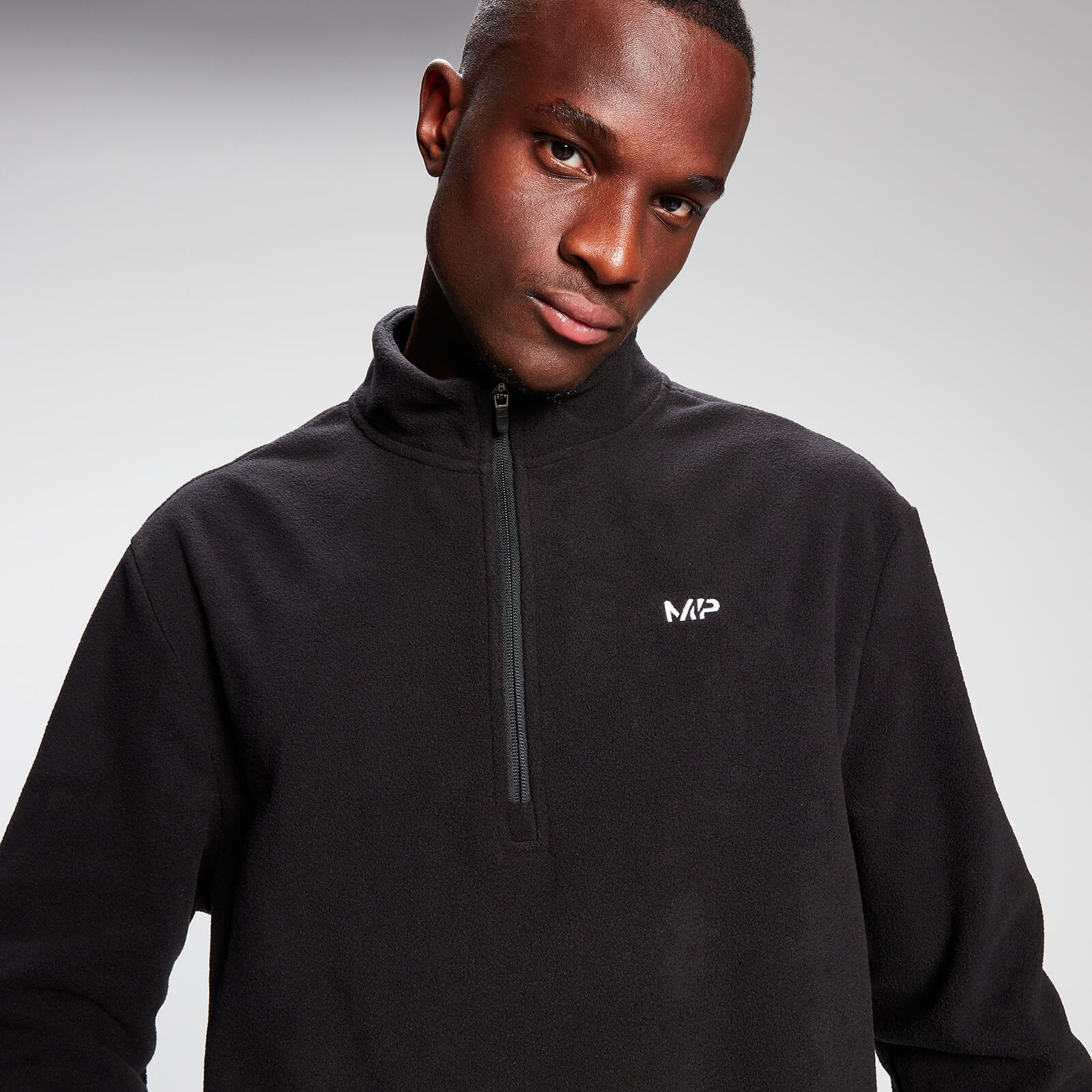 Polaire à fermeture éclair ¼ MP Rest Day pour hommes – Noir