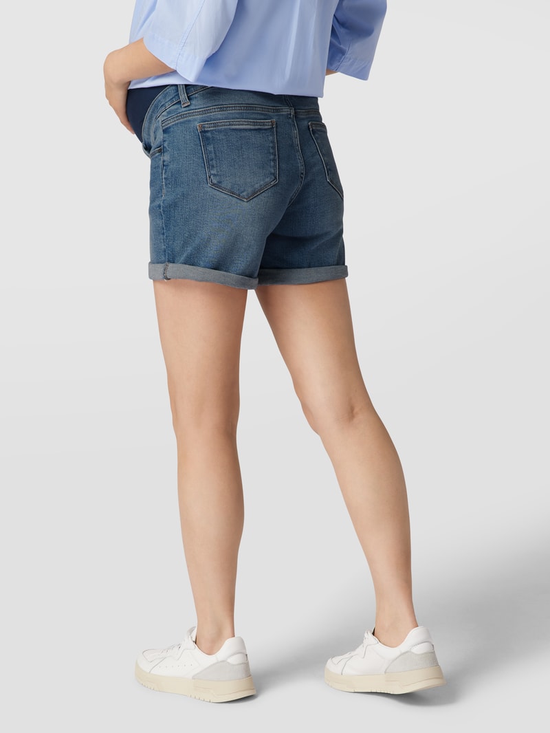 Umstands-Jeansshorts mit Bauchband in hellblau