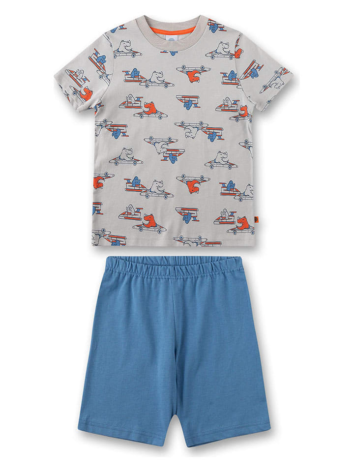 Sanetta Pyjama in Hellgrau/ Blau günstig kaufen