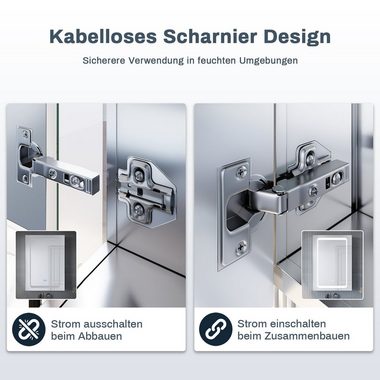 SONNI Spiegelschrank Bad Badezimmer Spiegelschrank mit LED Beleuchtung Aluminum