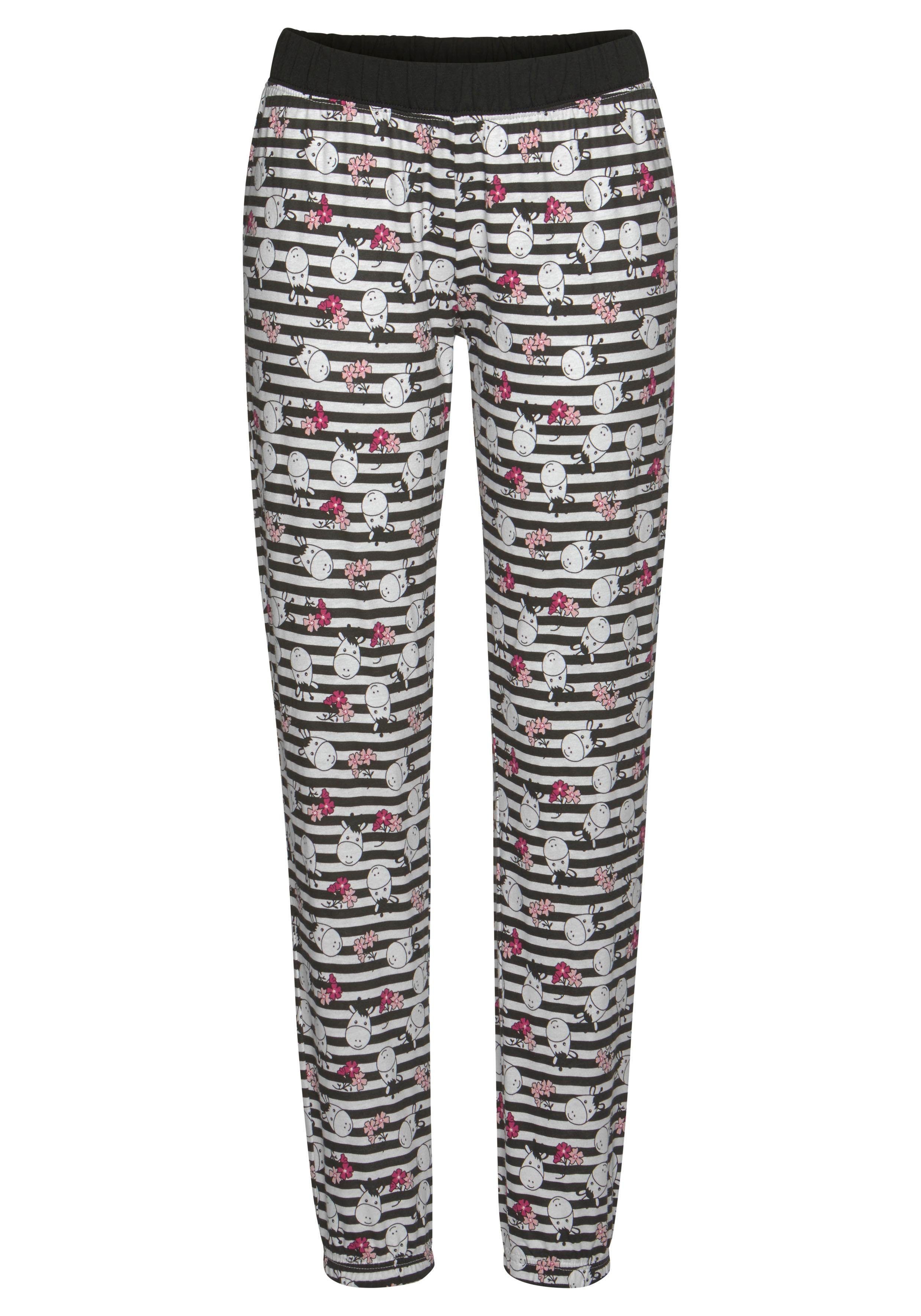 Vivance Dreams Pyjama (4 tlg., 2 Stück) mit verspieltem Tierprint