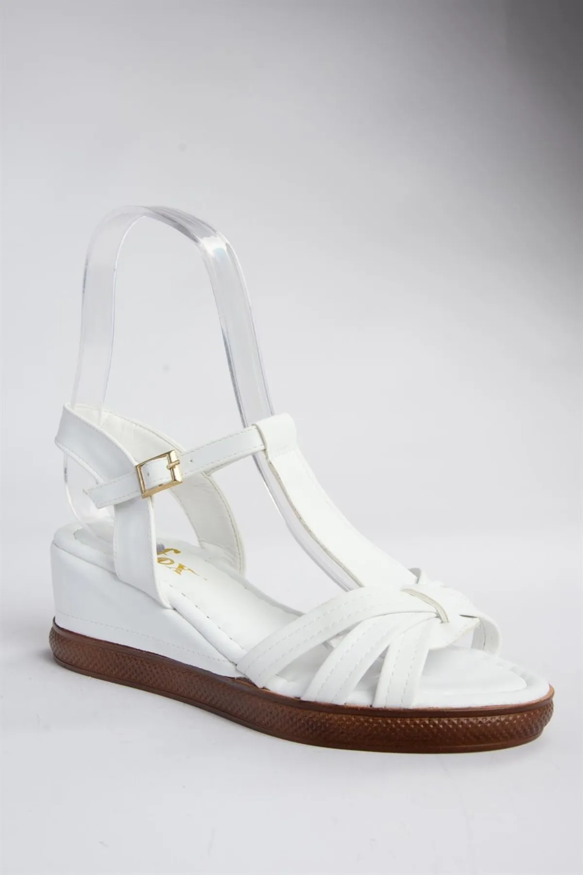 Fox Shoes  Weiße Damenschuhe mit Keilabsatz K674305309