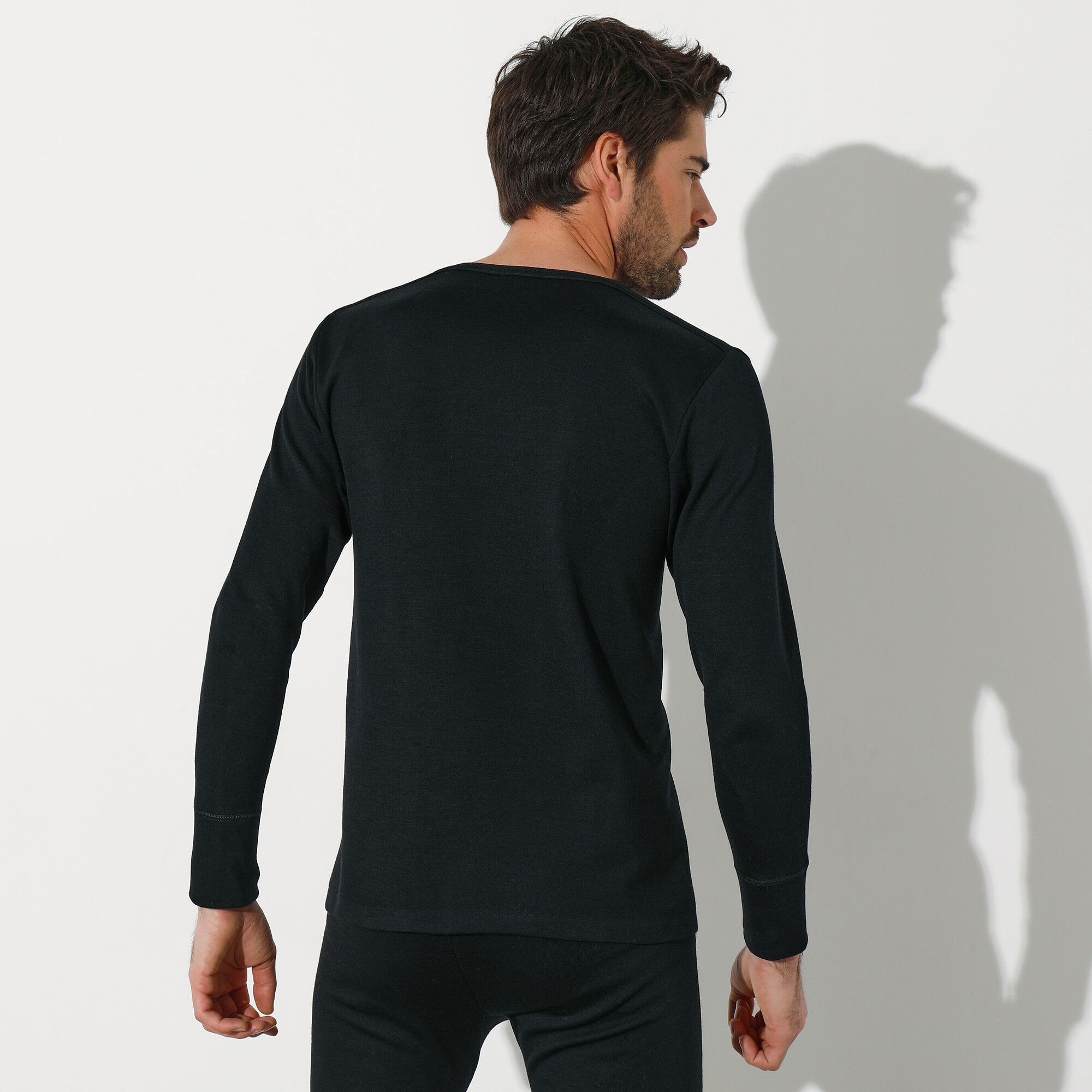 T-shirt col rond tricot double face ligne chaude