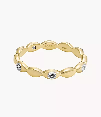 Fossil Ring Sutton Evil Eye Edelstahl goldfarben