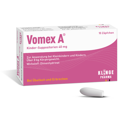 VOMEX A Kinder-Suppositorien 40 mg  10 St  Kdr. Suppositorien