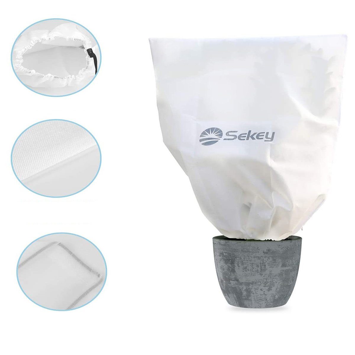 Sekey Winterschutzvlies Winterschutz für Pflanzen, Pflanzenschutz Winter Frostschutz Haube, Winter Pflanzenabdeckung Pflanzenhauben aus 80g/m² Vliesstoff, Weiß