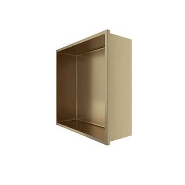 Aloni Regalaufsatz HEC30BG, (1-St), Aloni Wandnische Edelstahl gold gebürstet rostfrei 305x305x100mm