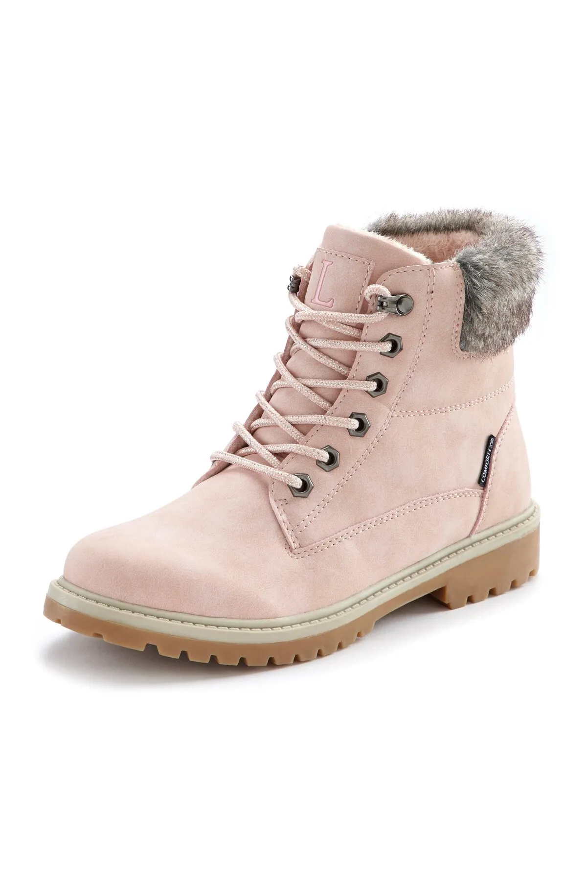 LASCANA  Stiefelette - Rosa - Flacher Absatz