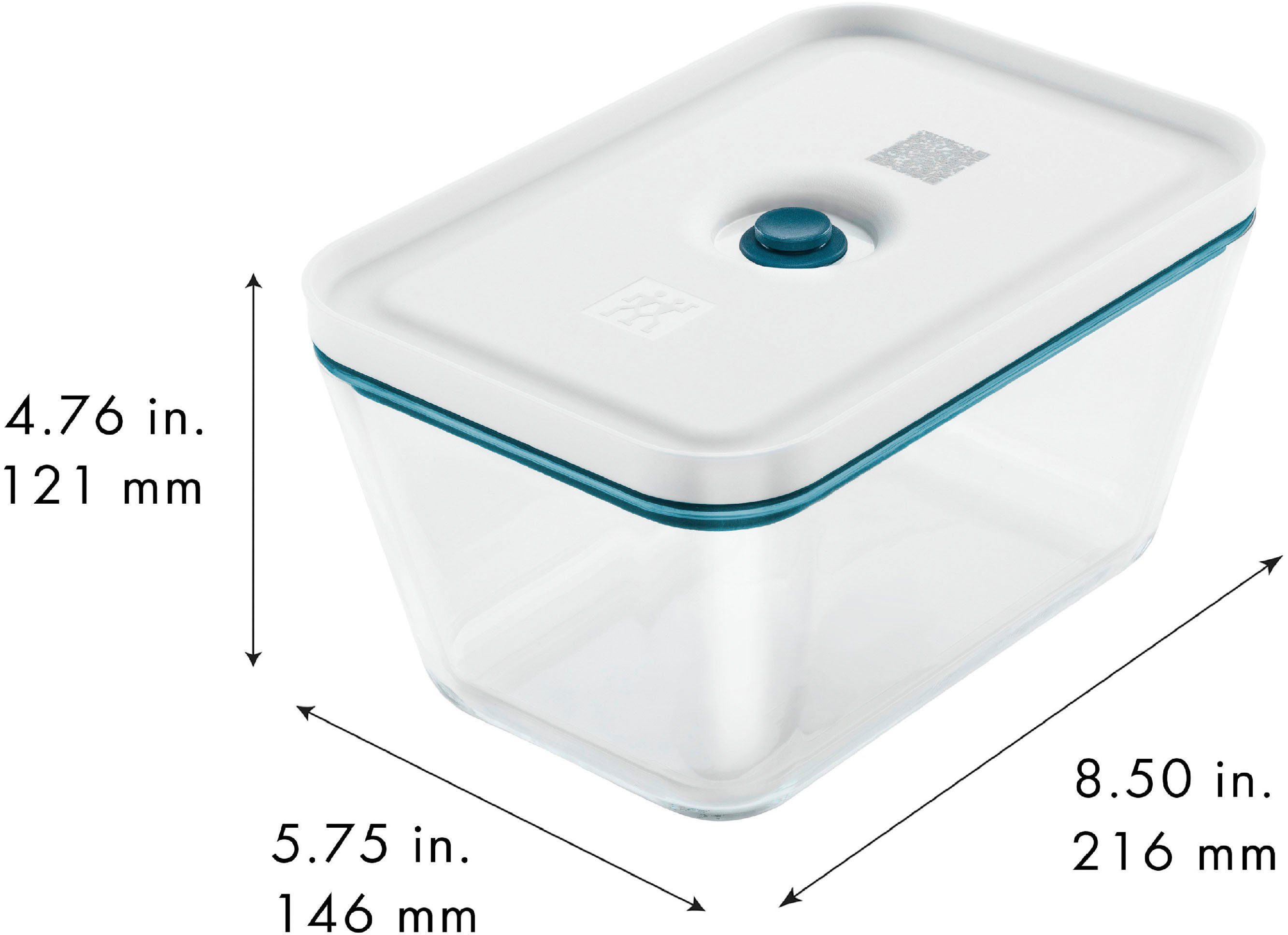 Zwilling Vakuumbehälter Fresh & Safe, Borosilikatglas, (1-tlg), Aufbewahrungsbox, spülmaschinen-/mikrowellengeeignet; ofengeeignet