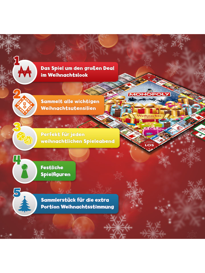 Winning Moves Monopoly Weihnachten Gesellschaftsspiel Brettspiel in bunt günstig kaufen onesize