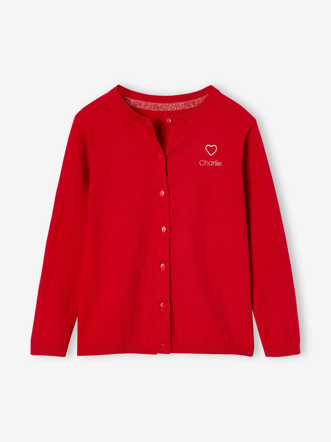 Vertbaudet Mädchen Strickjacke  BASIC, personalisierbar Oeko-Tex - nachtblau