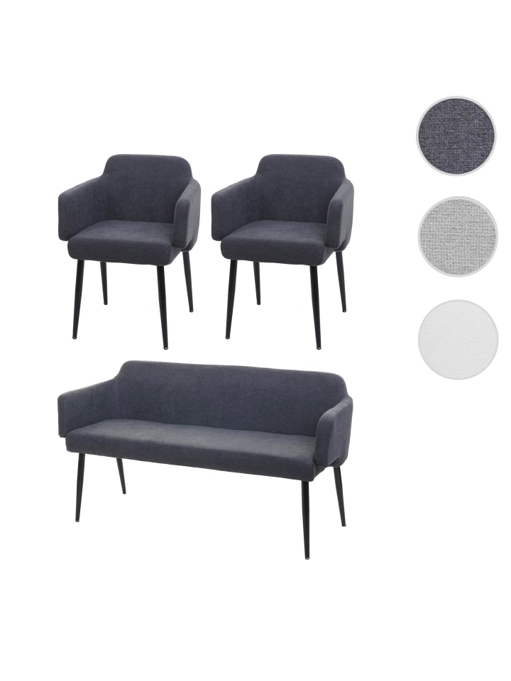 MCW Esszimmer-Set L13 2er-Set Stuhl Sitzbank, Anthrazit günstig kaufen onesize