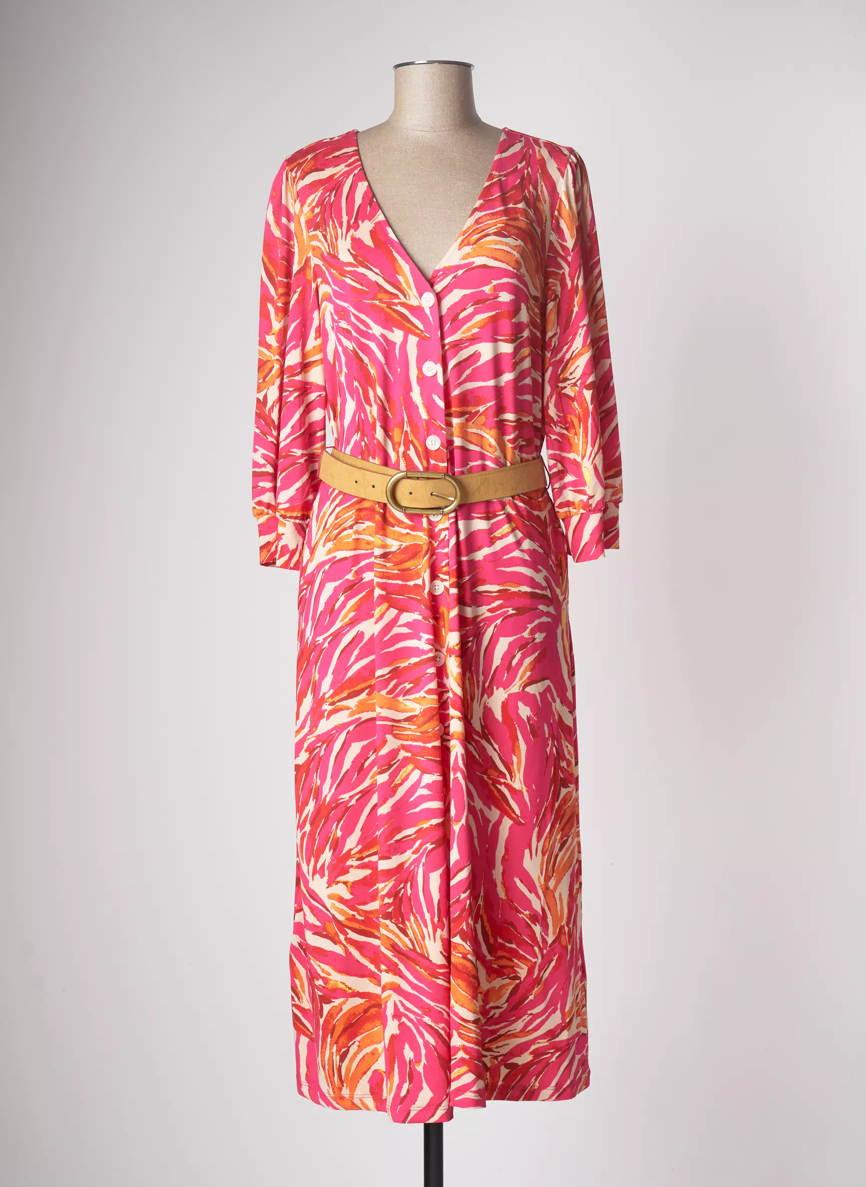 K Design Robes Longues Femme couleur rose