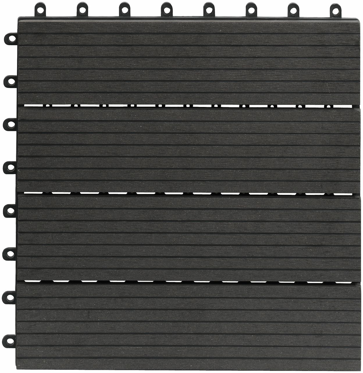 Weles WPC Terrassen Fliesen 10er-Set (ca. 0,9 m2), 30 x 30 cm, dunkelgrau, leicht verlegbar