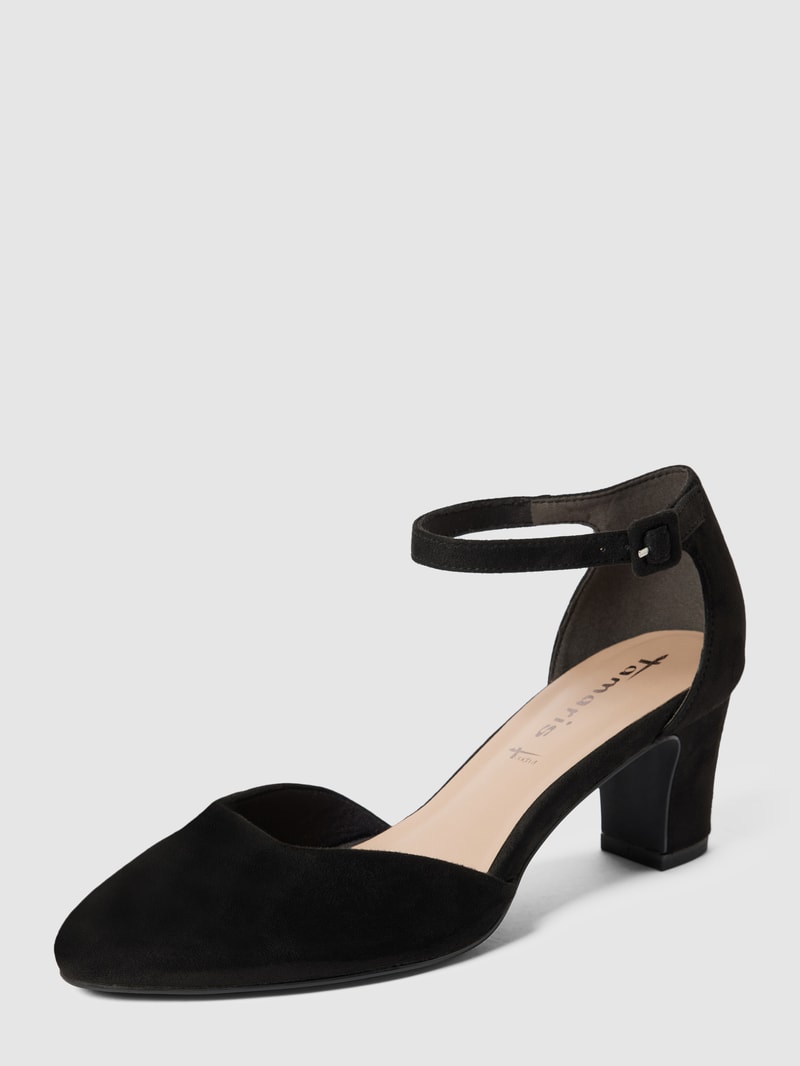 Pumps mit Dornschließe in schwarz
