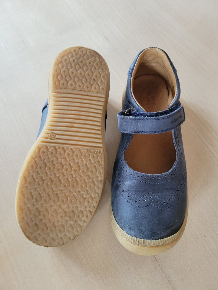 POM POM Leder-Spangenballerinas in Dunkelblau günstig kaufen 30