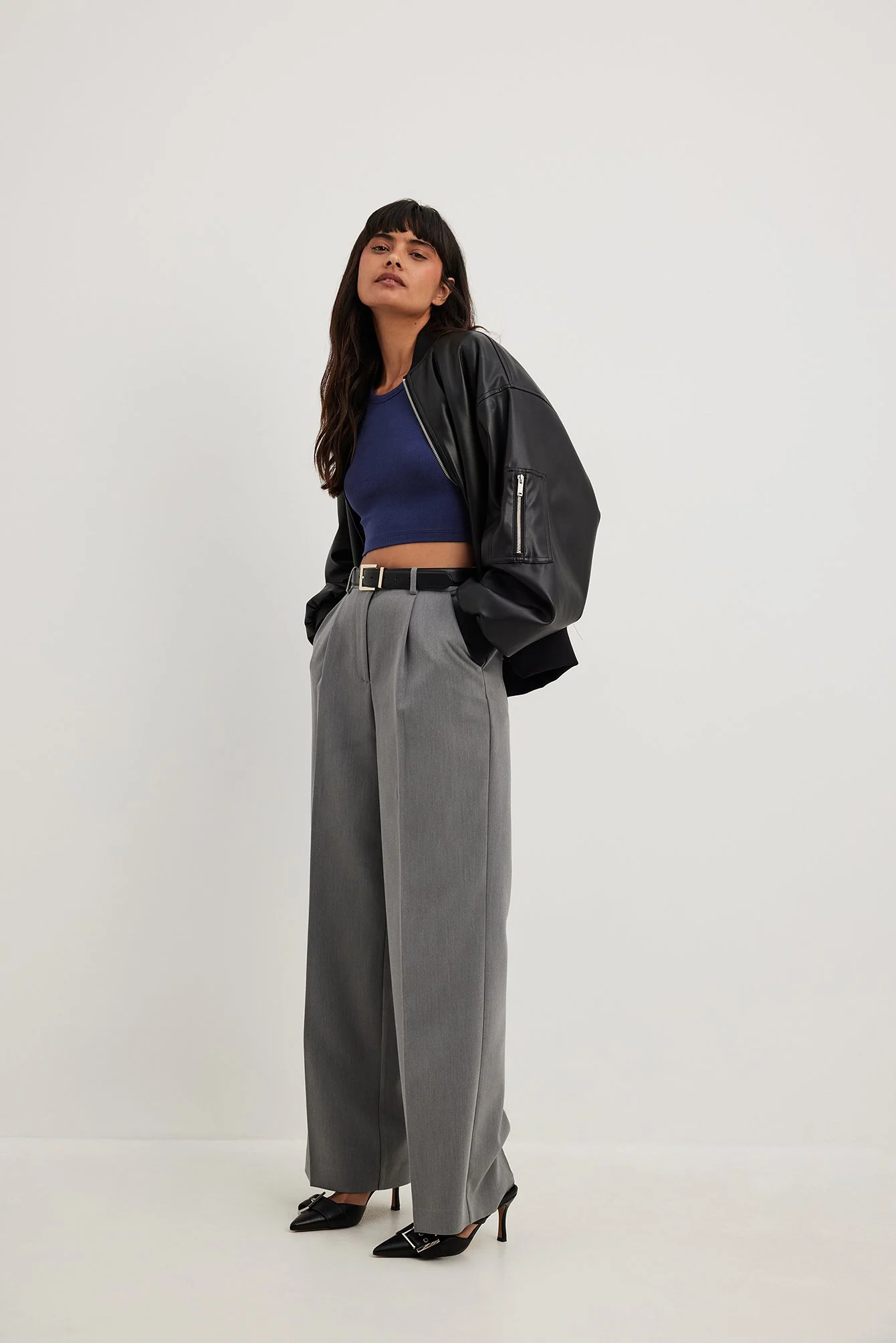 Geripptes cropped Tanktop
