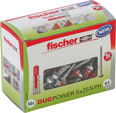 Fischer 535462 DUOPOWER 5x25 PH LD z głowicą cylindryczną