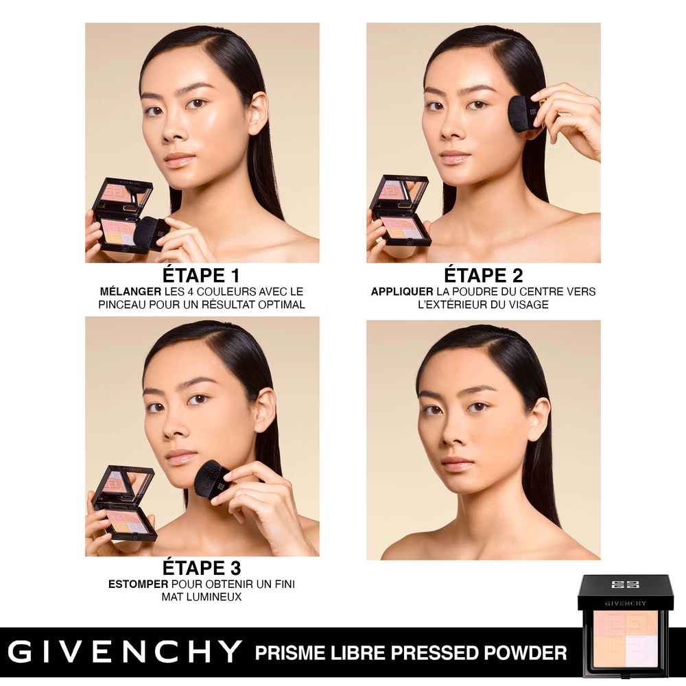 Givenchy PRISME LIBRE PRESSED POWDER Poudre compacte fixatrice 4-couleurs floutante et matifiante