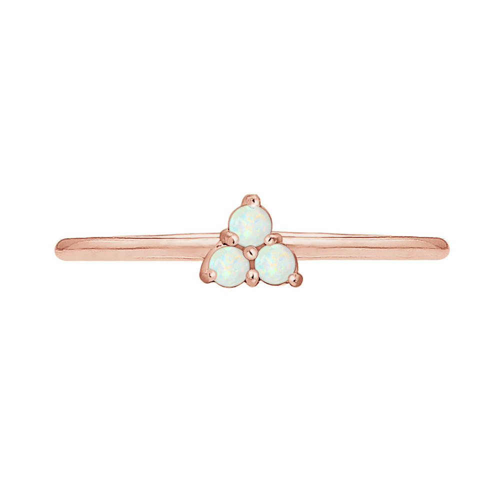 Elli Elli Bague Cercle Géo Tendance Opale 925 Argent Bague