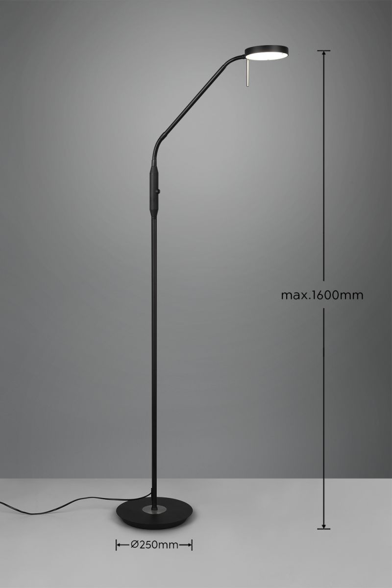TRIO LED Stehleuchte Monza Schwarz