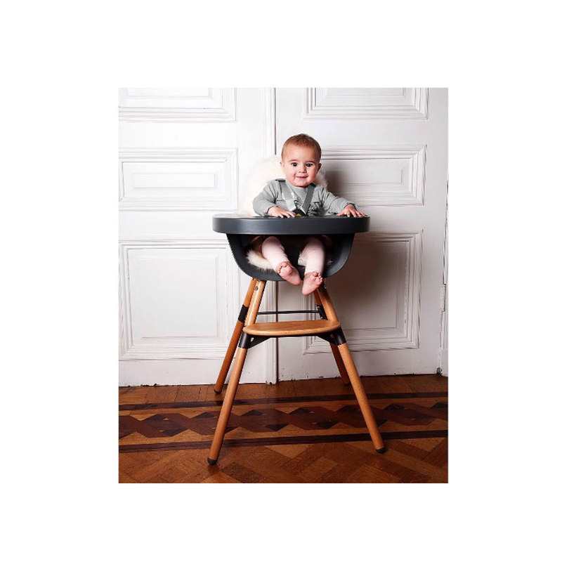 Chaise haute Evolu en bois anthracite Childhome