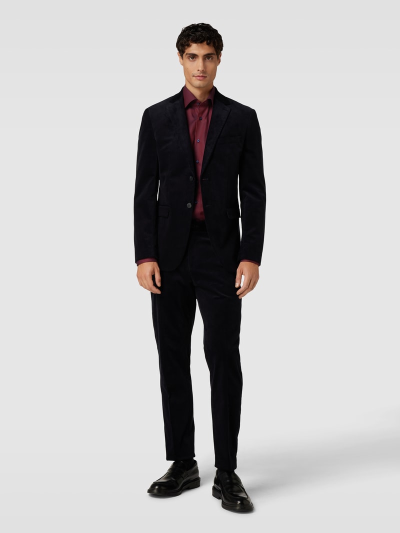 Modern Fit Business-Hemd mit Allover-Muster in bordeaux rot