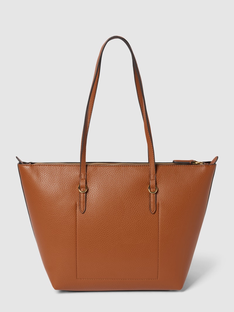 Tote Bag mit Applikation Modell 'KEATON' in cognac